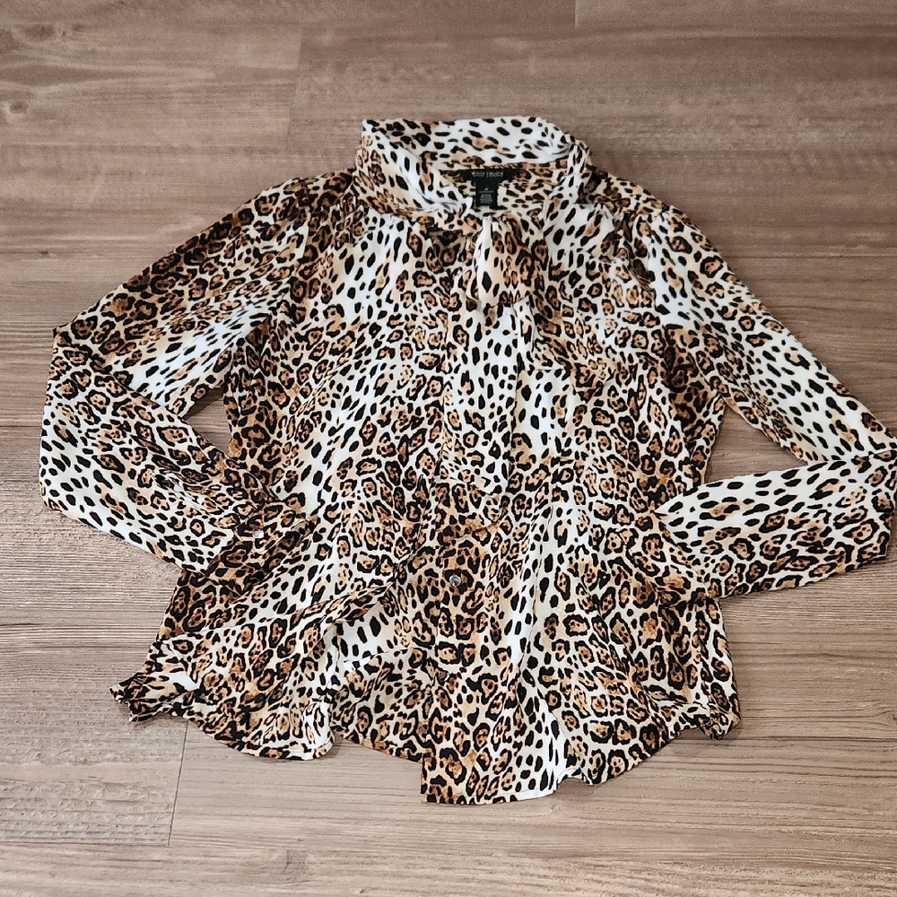 Button Down Leopard Top